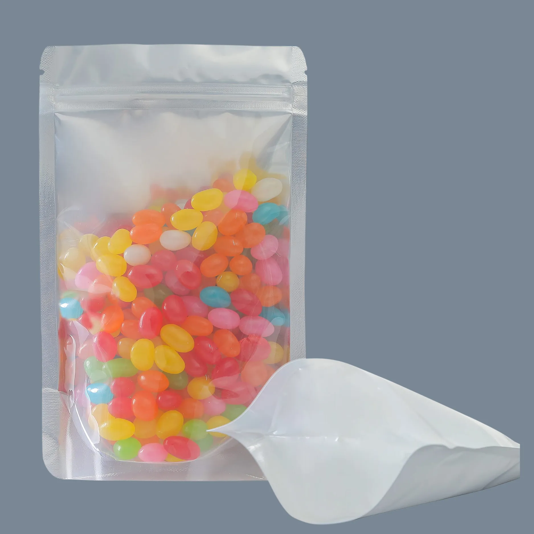 Clear and White Mylar Bags
