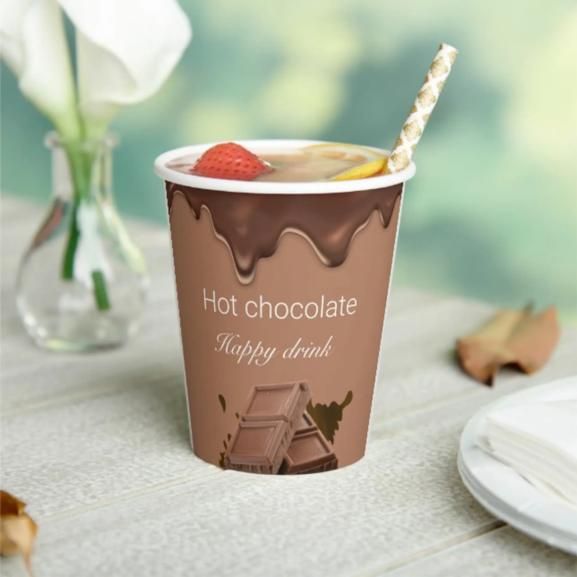 Hot cocoa paper cups